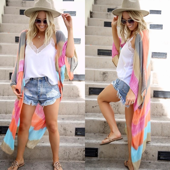 Afternoon In The Park Tie Dye Duster Kimono - Picture 10 of 10